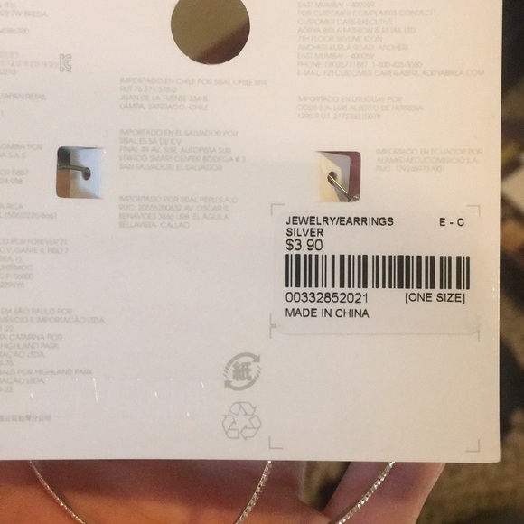 Forever 21 silver hoop earrings - Picture 2 of 3